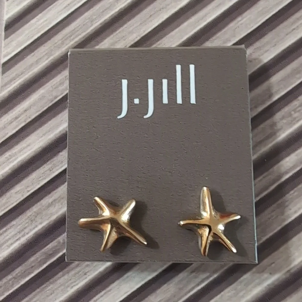 J. Jill Gold Tiny Starfish Earrings NWT